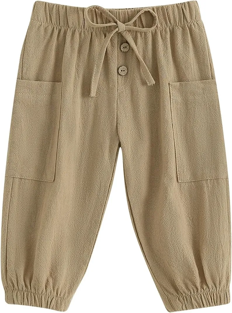 Toddler Baby Boy Girl Cotton Joggers Pants Hippie Harem Pants Cargo Infant Sweatpants Sweat Long Pants Fall Clothes
