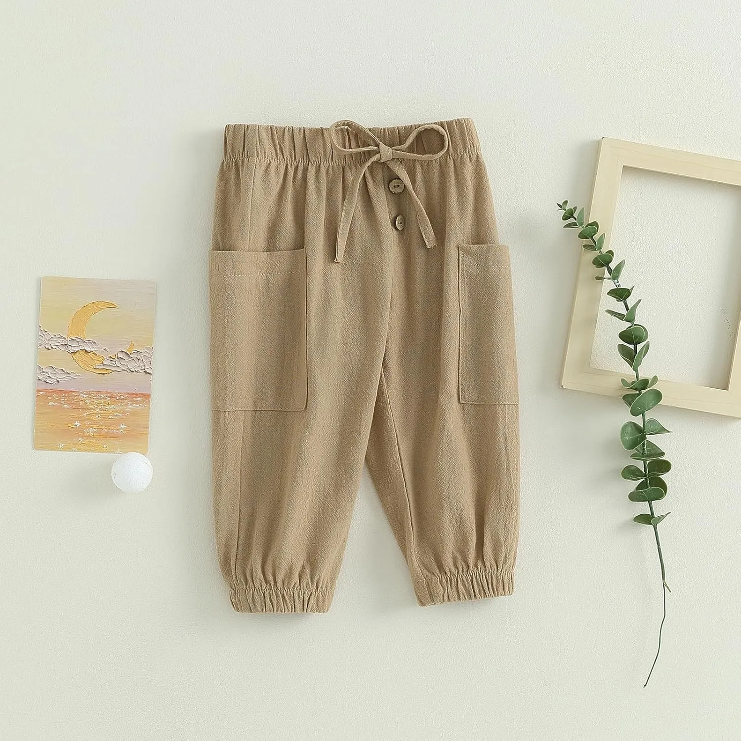 Toddler Baby Boy Girl Cotton Joggers Pants Hippie Harem Pants Cargo Infant Sweatpants Sweat Long Pants Fall Clothes