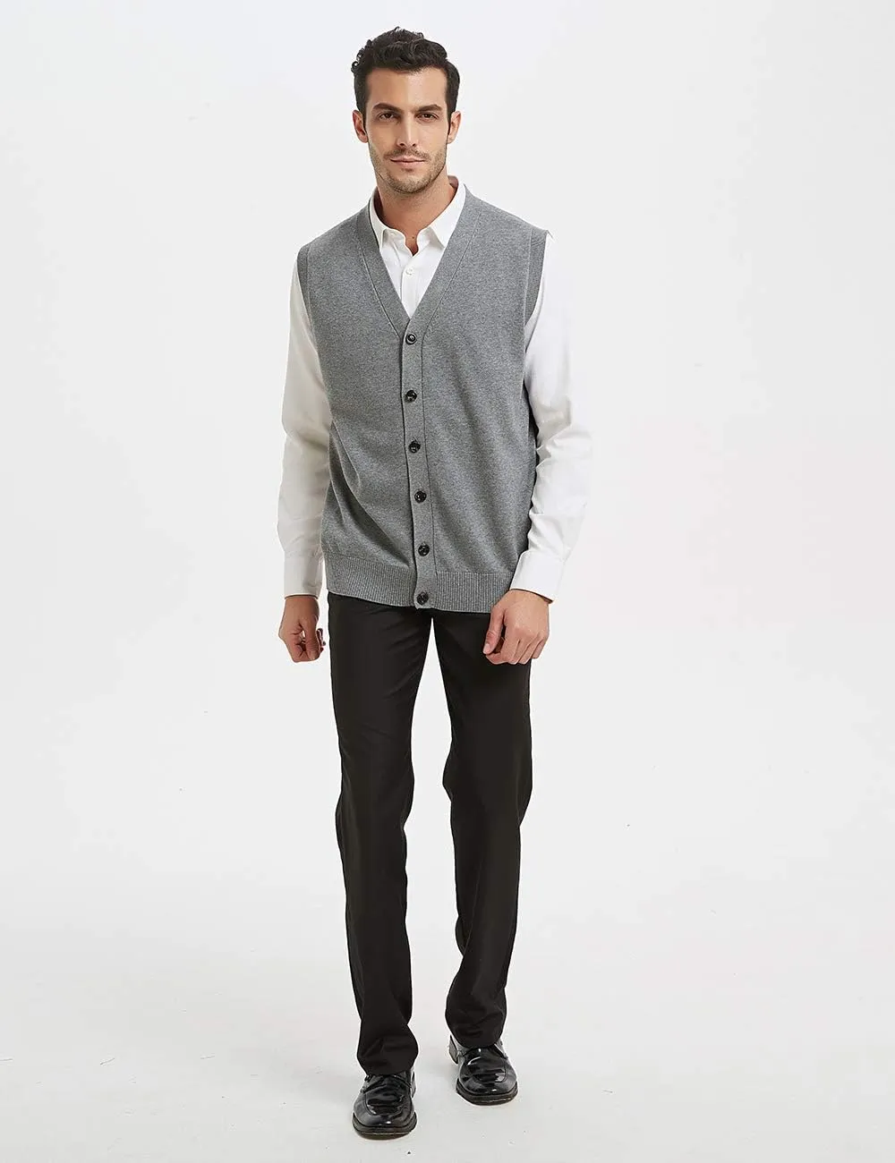 TopTie Mens Sweater Vest Solid Knitted Lightweight Thermal Cardigan