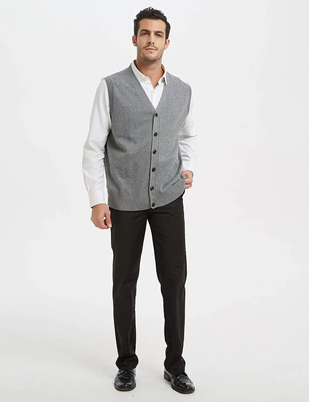TopTie Mens Sweater Vest Solid Knitted Lightweight Thermal Cardigan