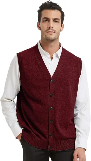 TopTie Mens Sweater Vest Solid Knitted Lightweight Thermal Cardigan