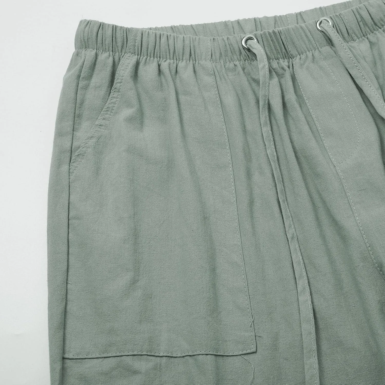 Trendy Outfits for Women 2025 Summer High Waisted Cotton Linen Palazzo Wide Leg Long Lounge Pant Trousers with Pockets