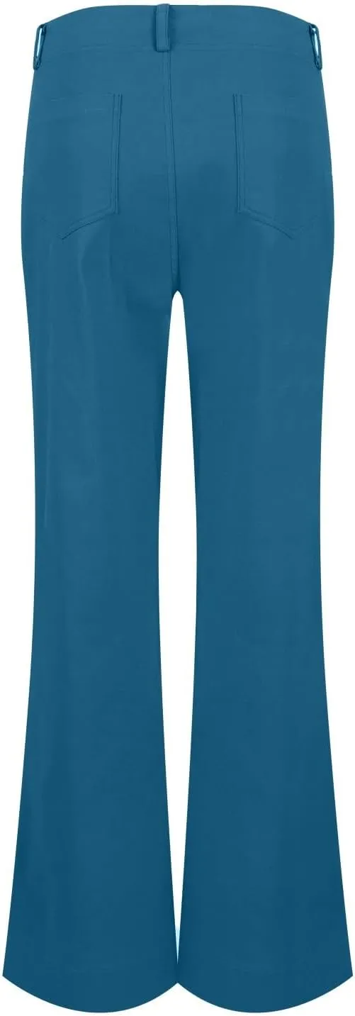 Twill Palazzo Pants for Women Casual Y2K Stretch High Waisted Chino Pants Slim Fit Wide Leg Dress Pants with Pockets