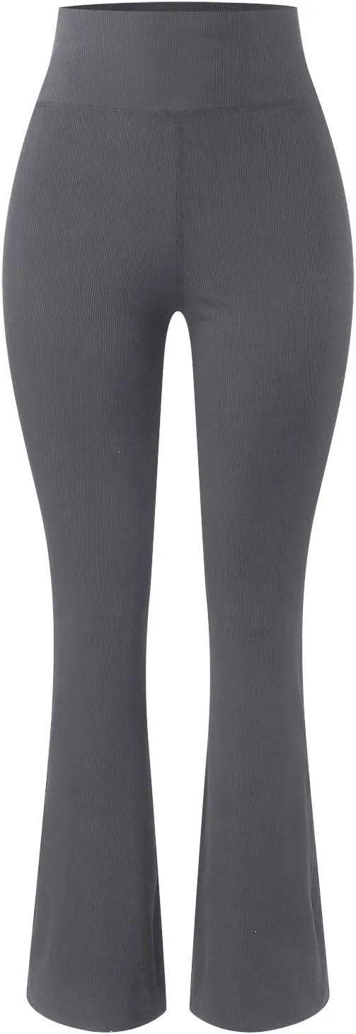 Uillui Flare Pants for Women Gym Athletic Yoga Tights Sweatpants High Waist Stretch Casual Bell Bottom Trouser Homewear Pant