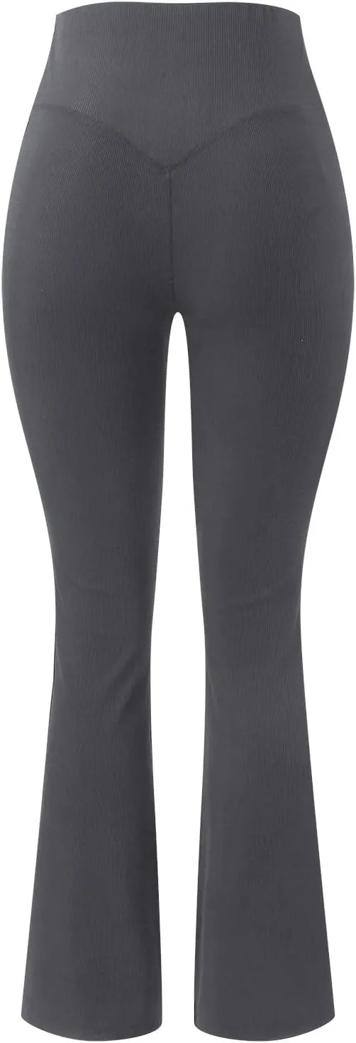Uillui Flare Pants for Women Gym Athletic Yoga Tights Sweatpants High Waist Stretch Casual Bell Bottom Trouser Homewear Pant