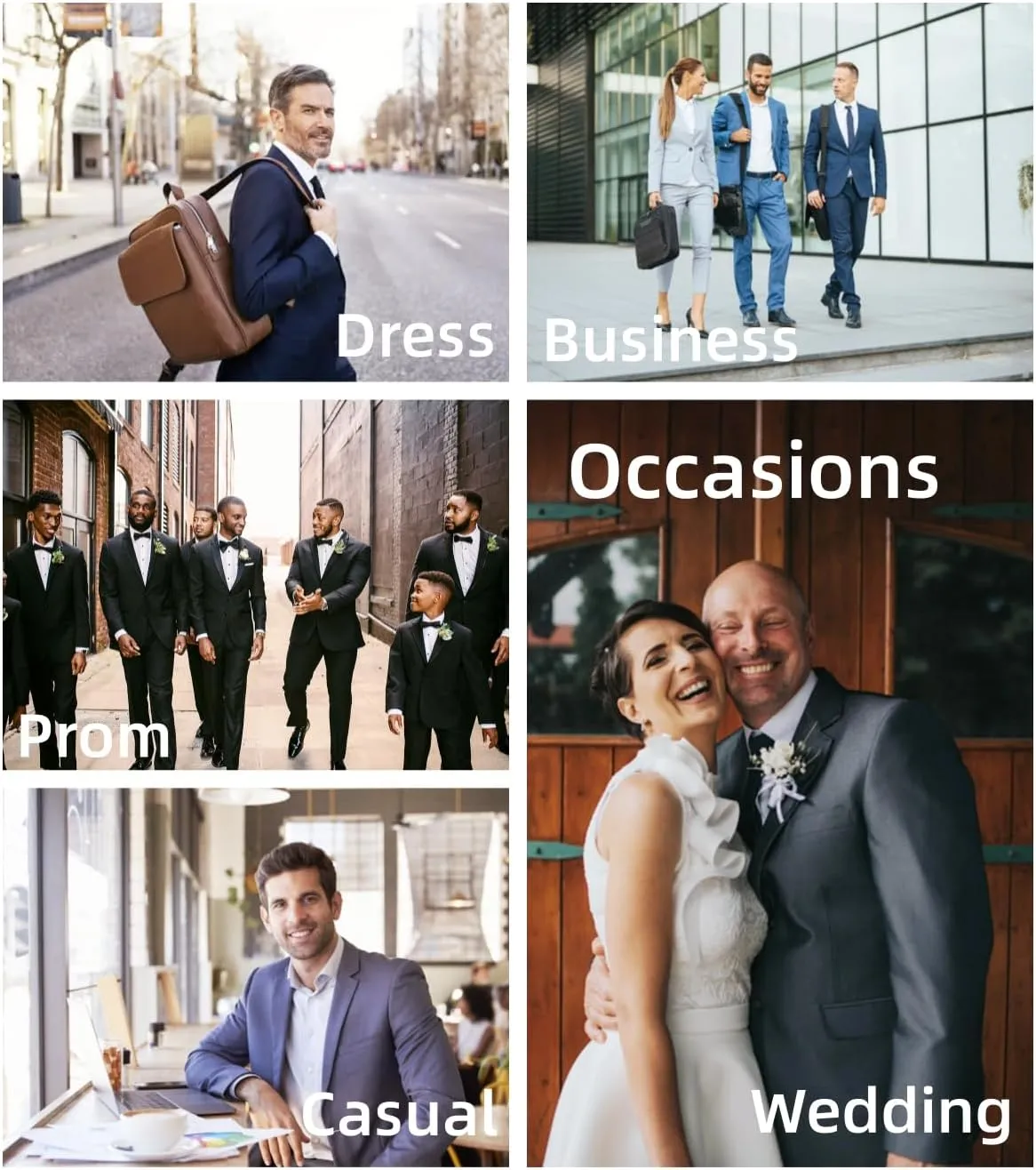 UNINUKOO Mens Dress Pants Slim Fit Solid Color Skinny Trousers Classic Business Casual Wedding Suit Pants