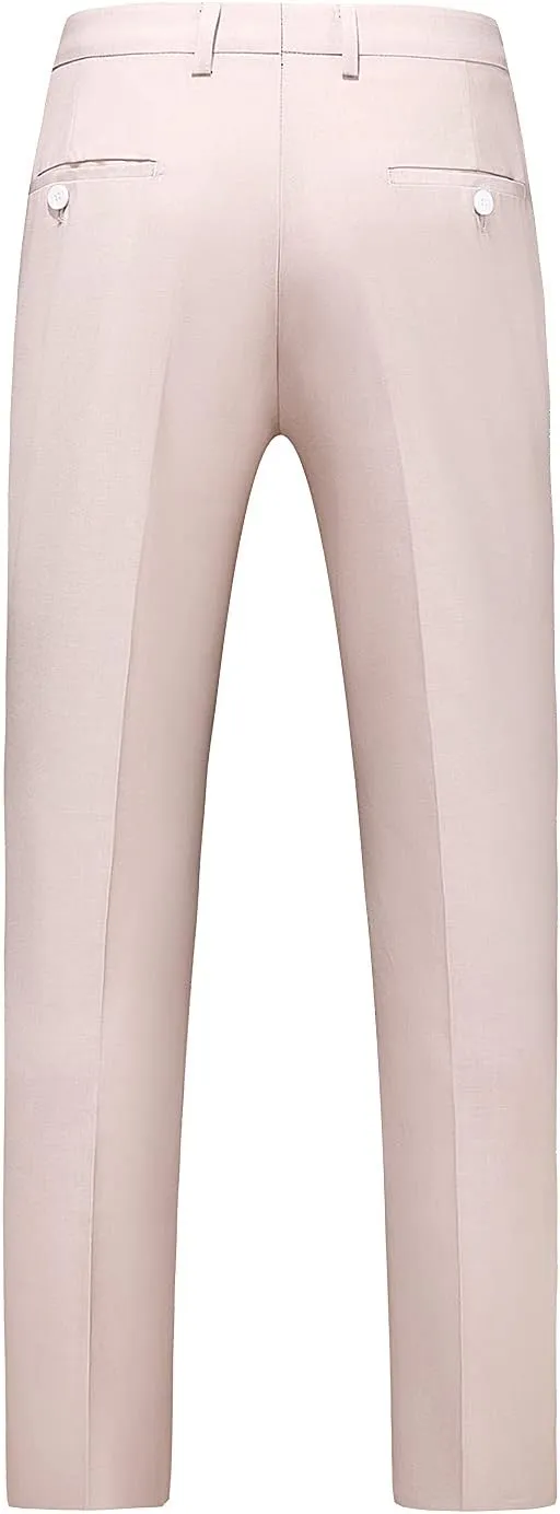 UNINUKOO Mens Dress Pants Slim Fit Solid Color Skinny Trousers Classic Business Casual Wedding Suit Pants