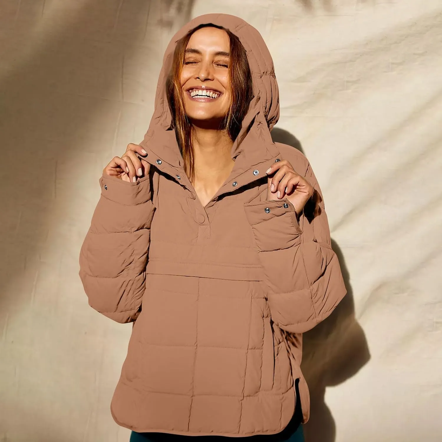 UOFOCO Womens Puffer Jacket with Hood Winter Packable Pullover Down Jackets Winter Quilted Jacket Coats for Women 2024