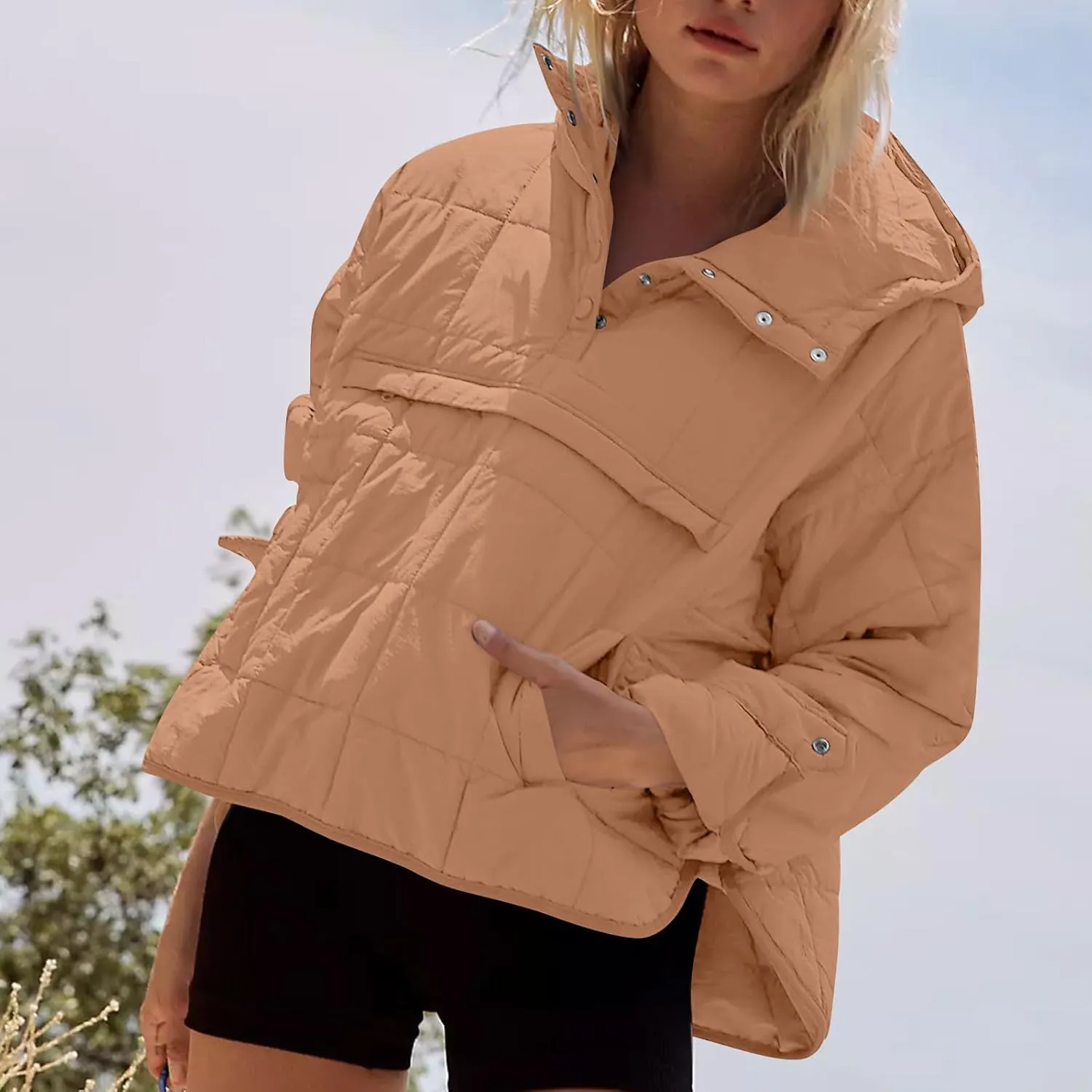 UOFOCO Womens Puffer Jacket with Hood Winter Packable Pullover Down Jackets Winter Quilted Jacket Coats for Women 2024