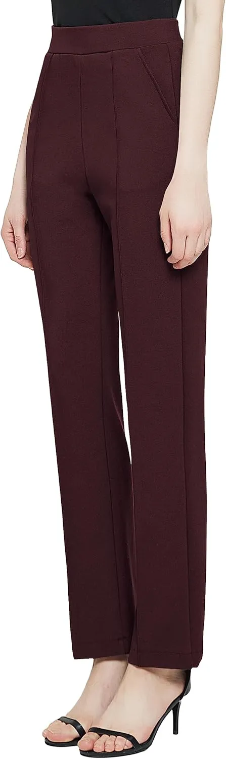 Urban CoCo Women's Yoga Dress Pants Stretchy Casual Slacks Straight Leg Work Pants with Pockets