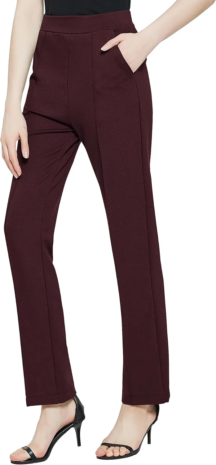 Urban CoCo Women's Yoga Dress Pants Stretchy Casual Slacks Straight Leg Work Pants with Pockets