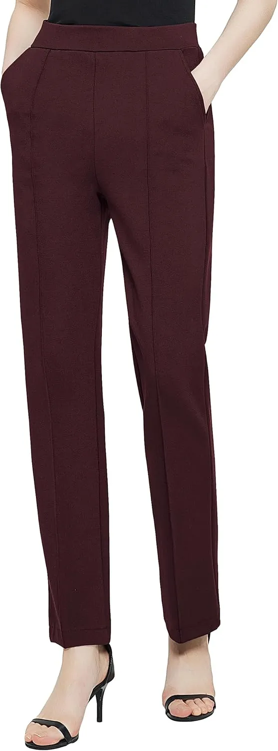 Urban CoCo Women's Yoga Dress Pants Stretchy Casual Slacks Straight Leg Work Pants with Pockets