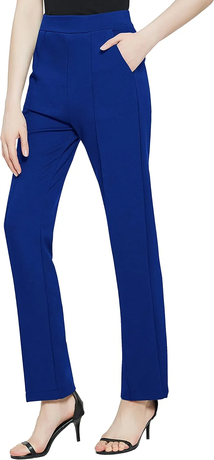 Urban CoCo Women's Yoga Dress Pants Stretchy Casual Slacks Straight Leg Work Pants with Pockets