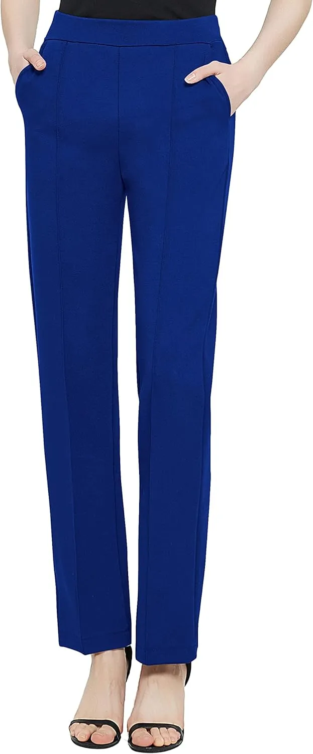 Urban CoCo Women's Yoga Dress Pants Stretchy Casual Slacks Straight Leg Work Pants with Pockets