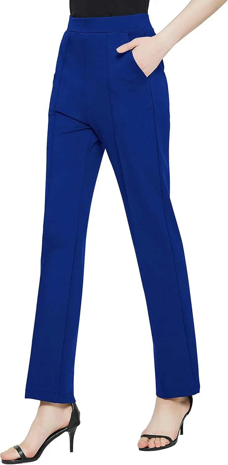 Urban CoCo Women's Yoga Dress Pants Stretchy Casual Slacks Straight Leg Work Pants with Pockets