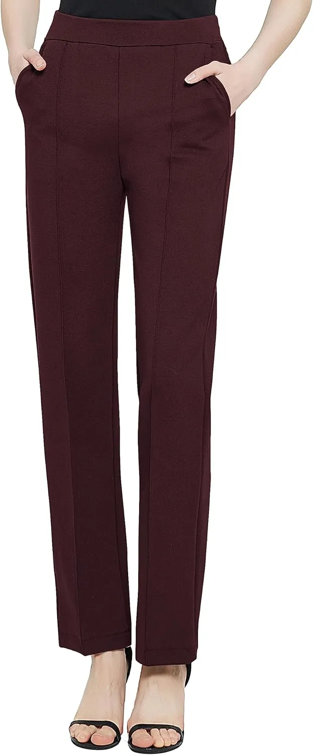 Urban CoCo Women's Yoga Dress Pants Stretchy Casual Slacks Straight Leg Work Pants with Pockets