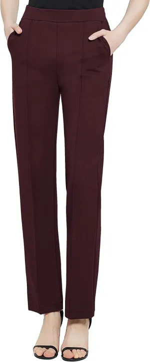 Urban CoCo Women's Yoga Dress Pants Stretchy Casual Slacks Straight Leg Work Pants with Pockets