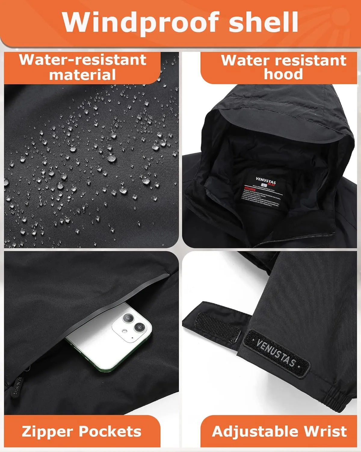 Venustas Men's 3-in-1 Heated Down Jacket, Electric Puffer Jacket with Battery, 90% Down Fill, Winter Snow Ski Heated Coat