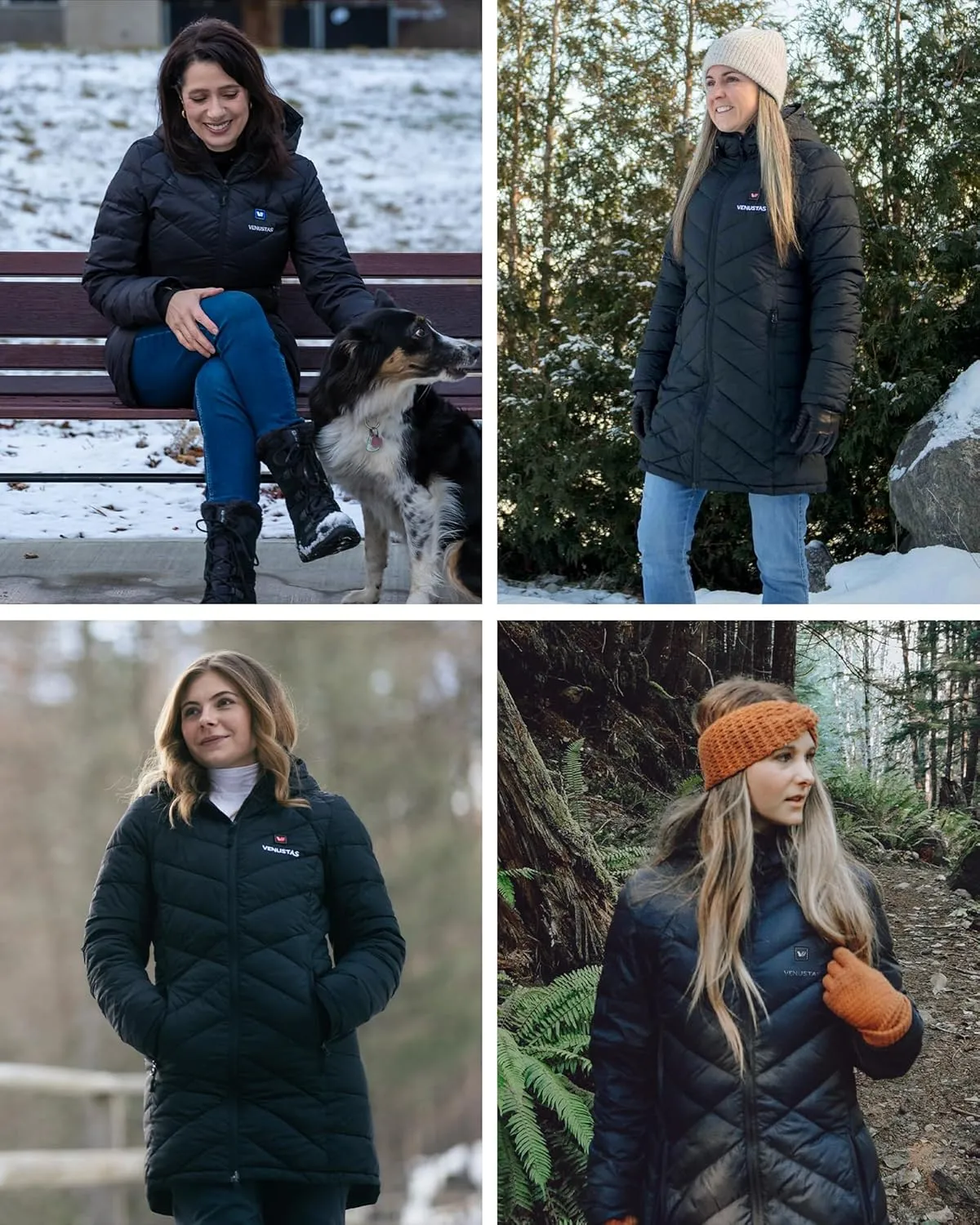 Venustas Women's Long Heated Down Jacket with Battery, Electric Puffer Jacket with 90% Duck Down For Outdoor Camping Skiing