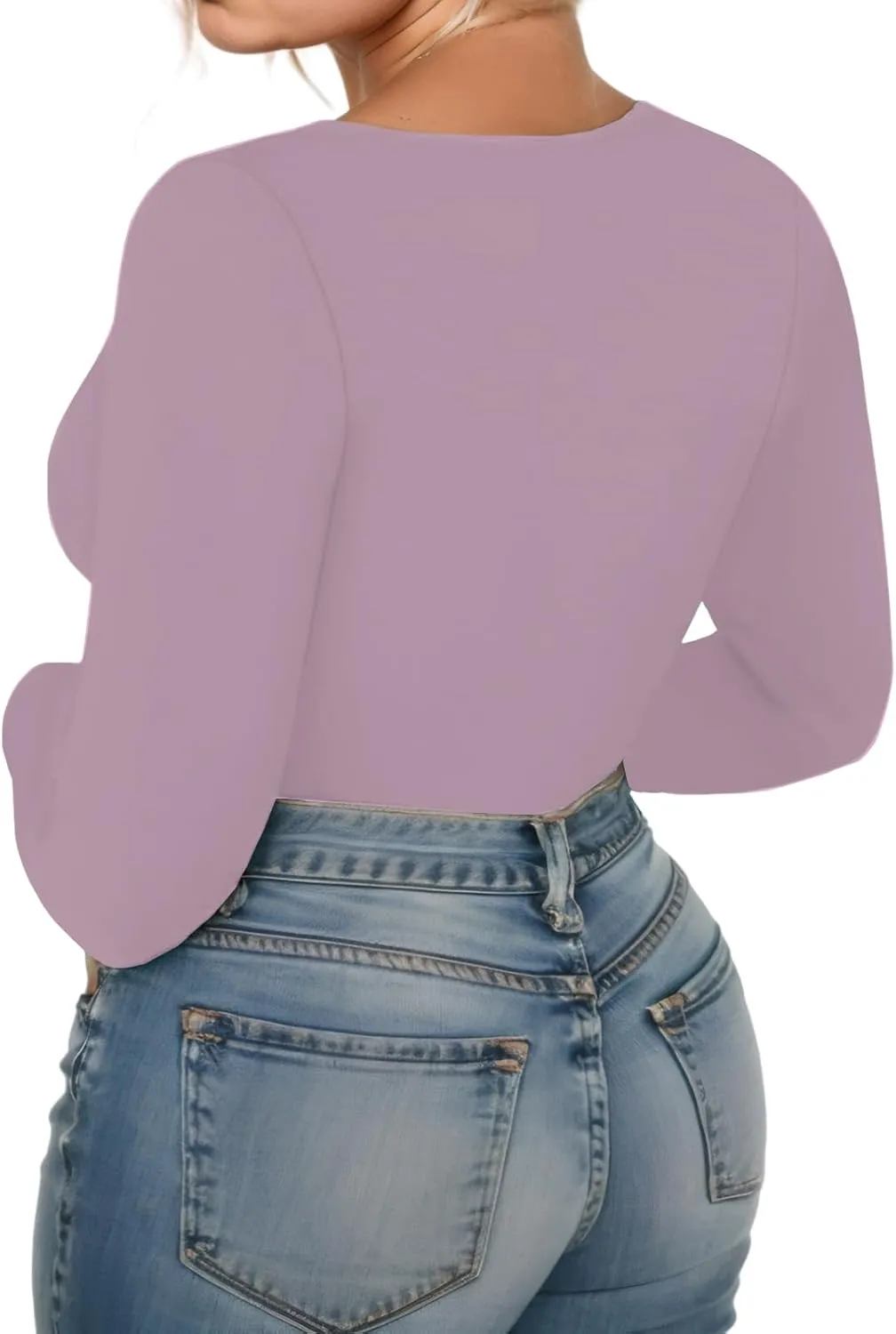 VISLILY Womens-Plus-Size-Long-Sleeve-Shirts Scoop Neck Tops Tight Slim Fit Undershirts Lightweight Thermal Basic Tee XL-5XL