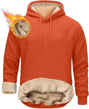 Warm Hoodies for Men 2024 Winter Fleece Heavyweight Thick Hoodie Pullover Sweatshirts Thermal Jacket with Pockets