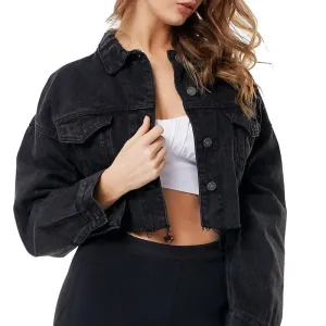 Washed Denim Cropped Jacket  Streetwear Summer Essential