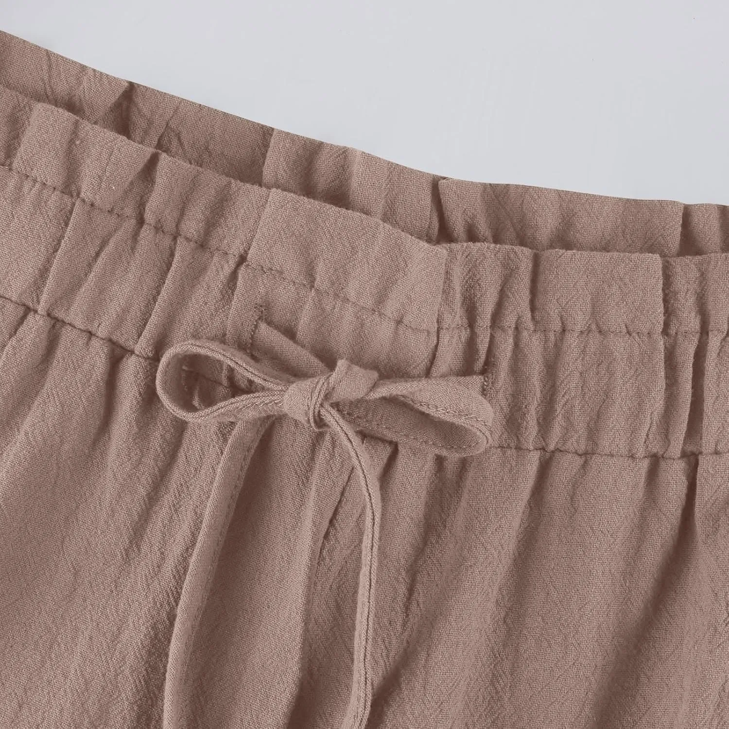 Wide Leg Pants for Women Linen Cotton Lightweight High Waisted Palazzo Pant Casual Loose Comfy Summer Beach Trousers