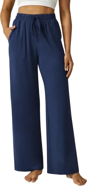 Wide Leg Pants Women High Waisted Slacks Lounge Baggy Flowy Palazzo Pants with Pockets