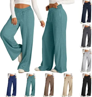 Wide Leg Sweatpants Women Baggy Drawstring Straight Leg Sweatpants High Waist Yoga Pants Lounge Pants with Pockets