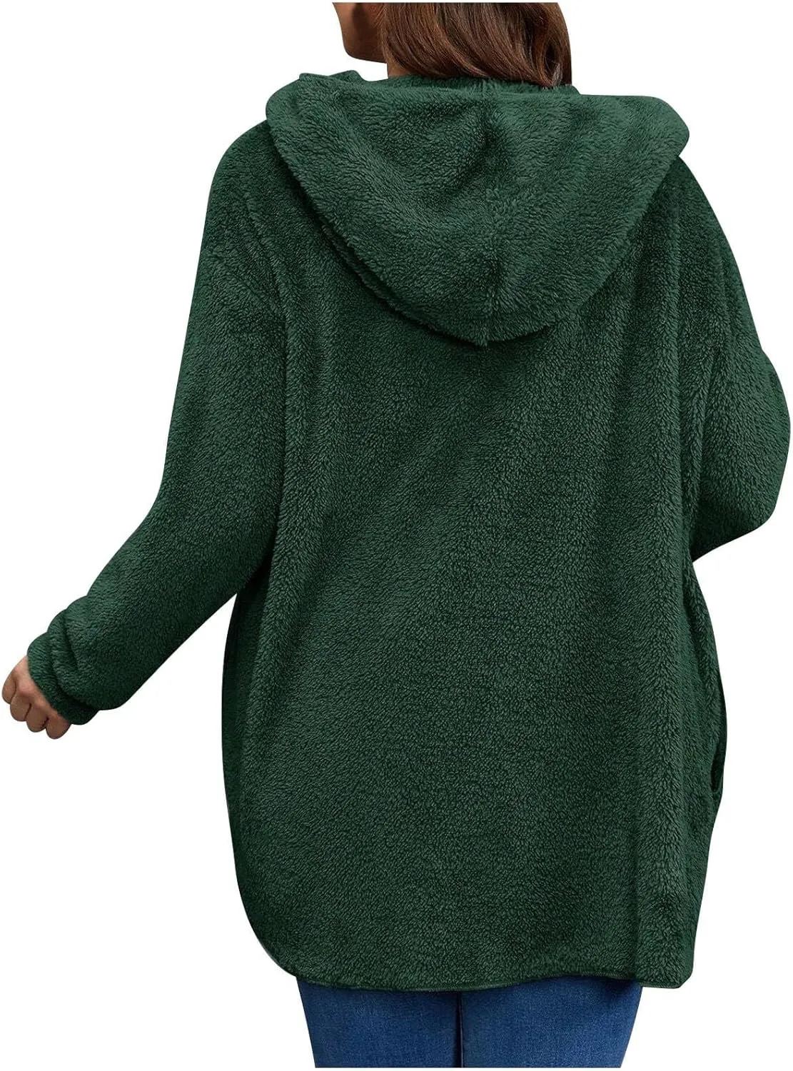 Winter Cardigan for Women Oversized Sherpa Jacket Fleece Long Sleeve Hoodies Casual Warm Coat Loose Fit Tops