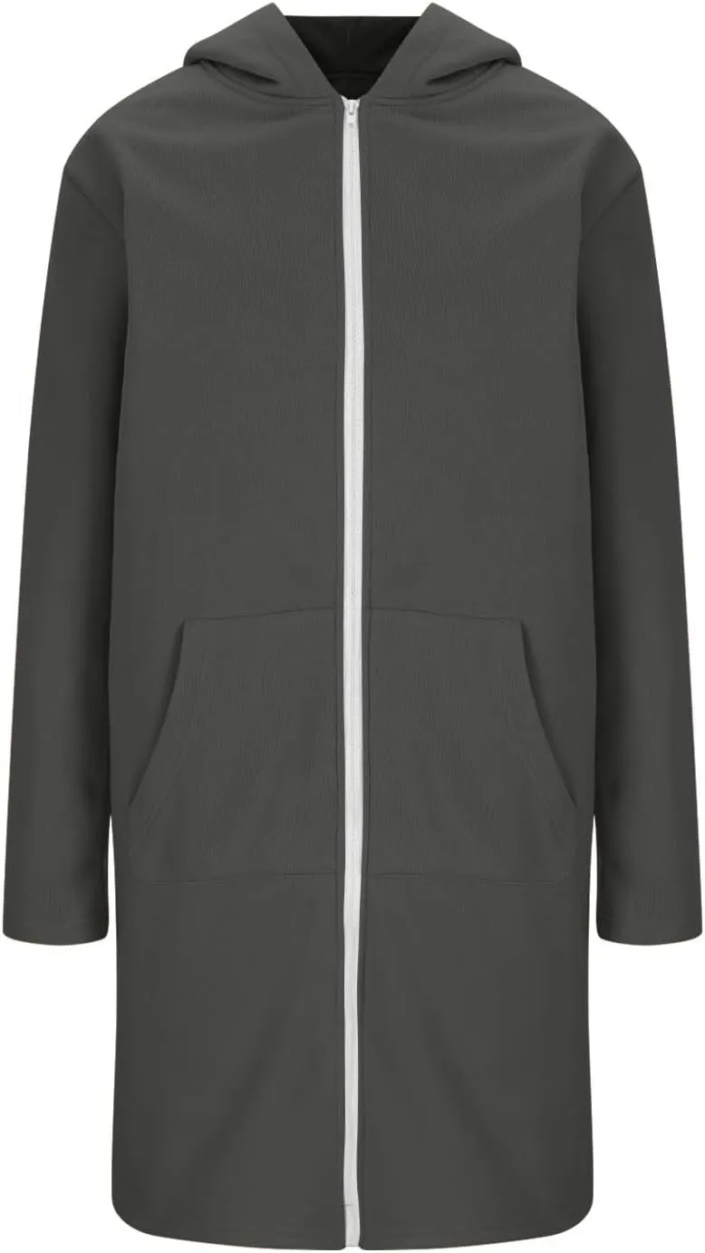 Winter Coats for Women 2024 Long Solid Color Trench Coat Pocket Long Sleeve Jacket Casual Hoodie Zip Up Shacket Coats
