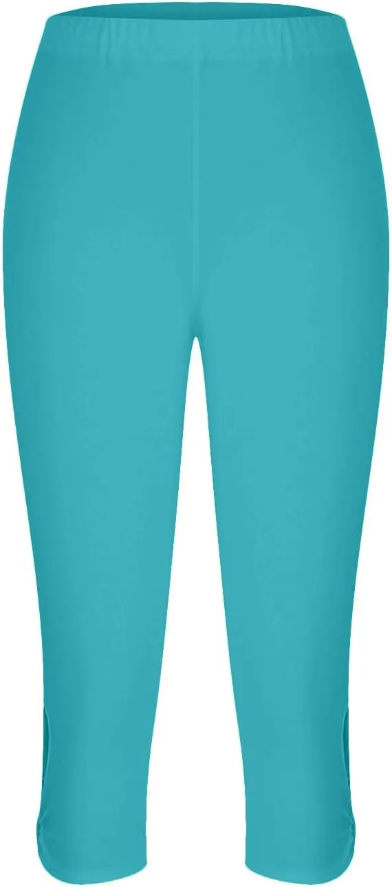 Women Capri Leggings 2024 Dressy Casual Summer Capris Knee Length Crop Pants Trendy Lightweight Ladies Clothing