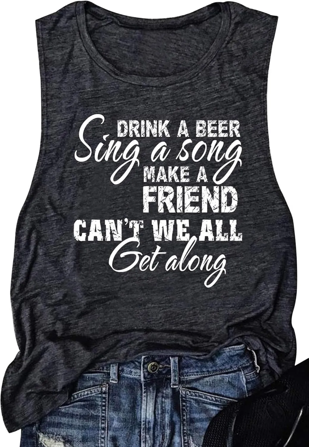 Women Country Music Sleeveless Tank Tops Funny Letter Vacation Tanks Summer Casual Beach Holiday Shirt