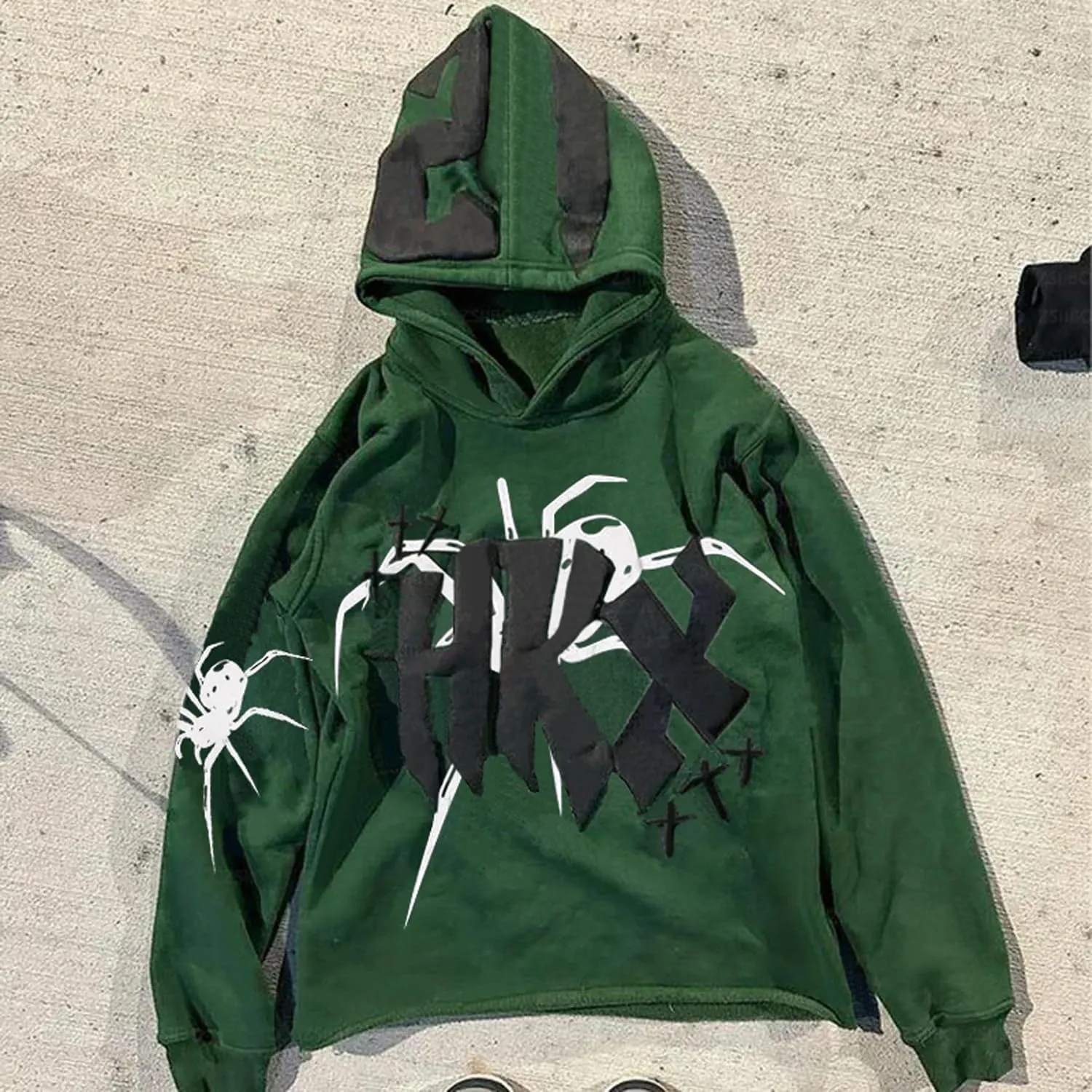 Women Men Y2k Star Spider Hoodie Long Sleeve Aesthetic Graphic Grunge Hoodies Teen Girl Vintage Hooded Sweatshirt