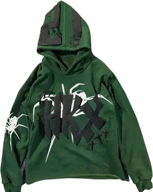 Women Men Y2k Star Spider Hoodie Long Sleeve Aesthetic Graphic Grunge Hoodies Teen Girl Vintage Hooded Sweatshirt