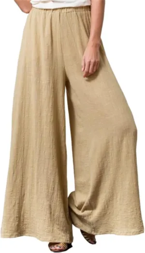 Women Palazzo Pants Summer Boho Wide Leg High Waist Casual Lounge Yoga Pants with Pockets Trousers