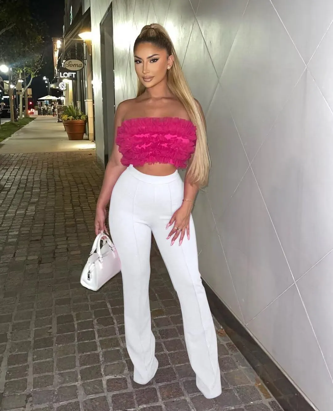 Women Stretchy Straight Leg Dress Pants Comfy Solid Classic High Waisted Wide Leg Long Bootcut Pant Slacks Work Office