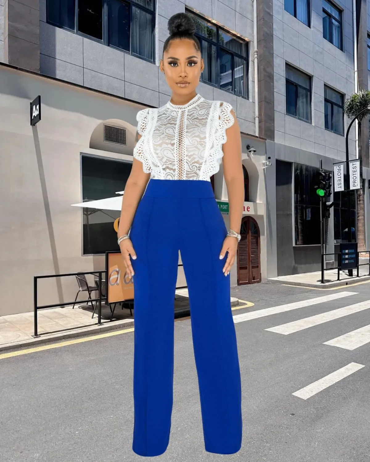 Women Stretchy Straight Leg Dress Pants Comfy Solid Classic High Waisted Wide Leg Long Bootcut Pant Slacks Work Office