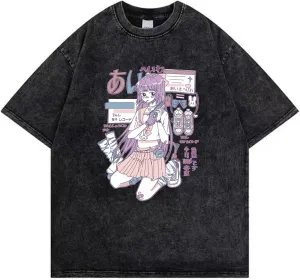 Women Summer Gothic T-Shirt Anime Aesthetic Print Harajuku Fashion Casual Tops