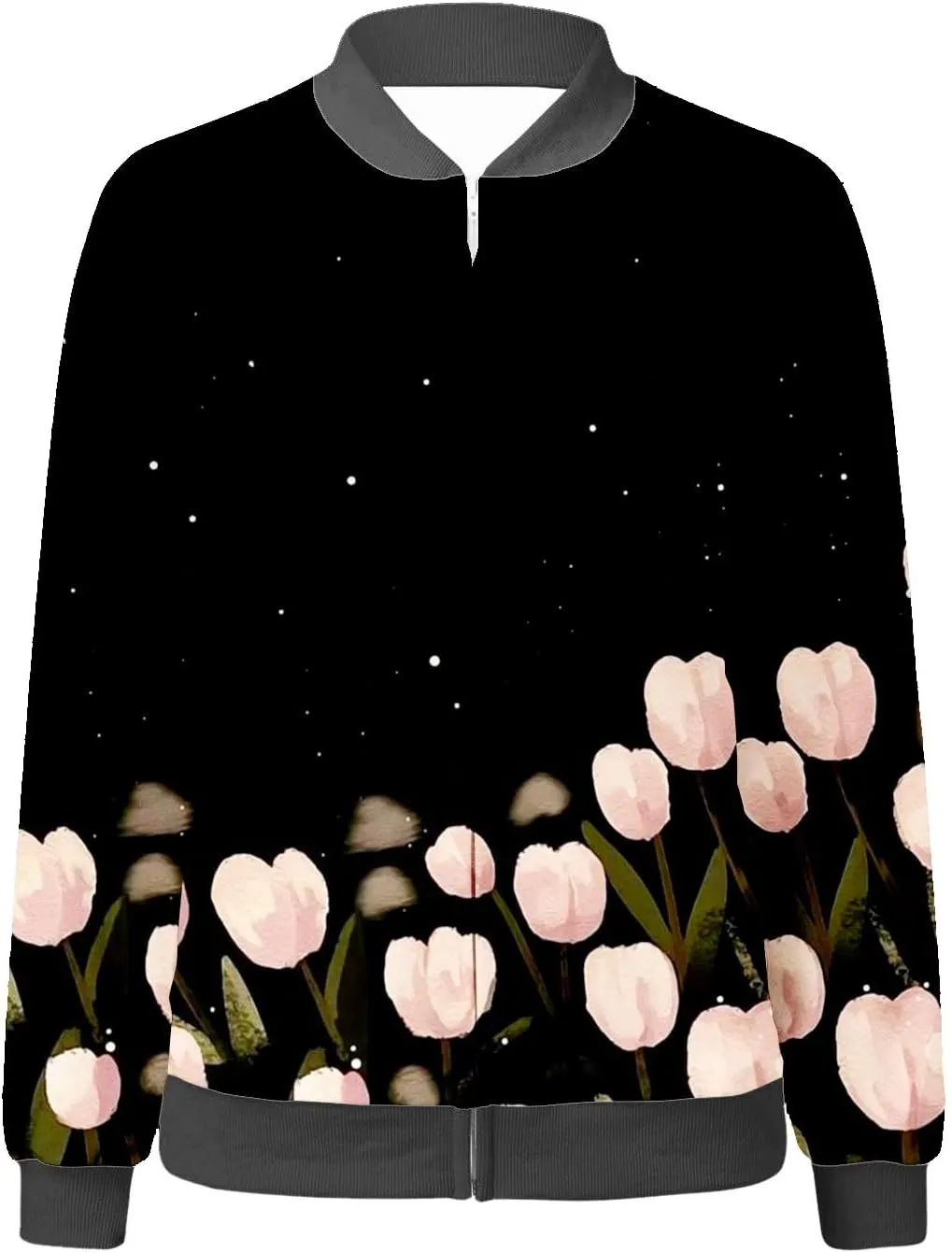 Women's Bomber Jacket 2024 Long Sleeve Classic Gradient Print Jacket Casual Daily Lightweight Short Outwear Tops