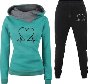 Womens Cargo Sweatpants Autumn and Winter Leisure Solid Color Hooded Sweater Pants with High Waisted Joggers Pants