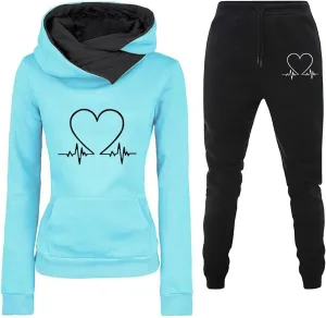 Womens Cargo Sweatpants Autumn and Winter Leisure Solid Color Hooded Sweater Pants with High Waisted Joggers Pants