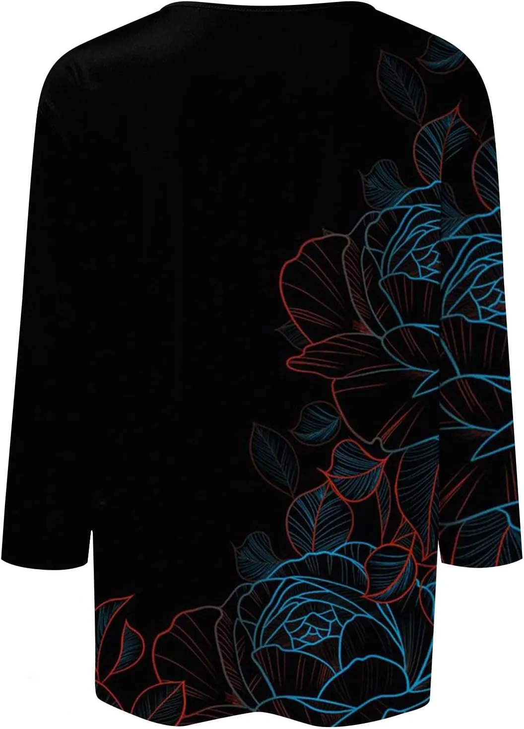 Women's Casual 3/4 Sleeve T-Shirts Round Neck Cute Tunic Tops Soft Y2k Streetwear Lightweight Painting Graphic Tees