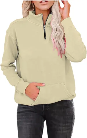 Womens Casual Solid Long Sleeve Zipper Hooded Coat Pocket Sweatshirt Tops Lightweight Fall Winter Clothes