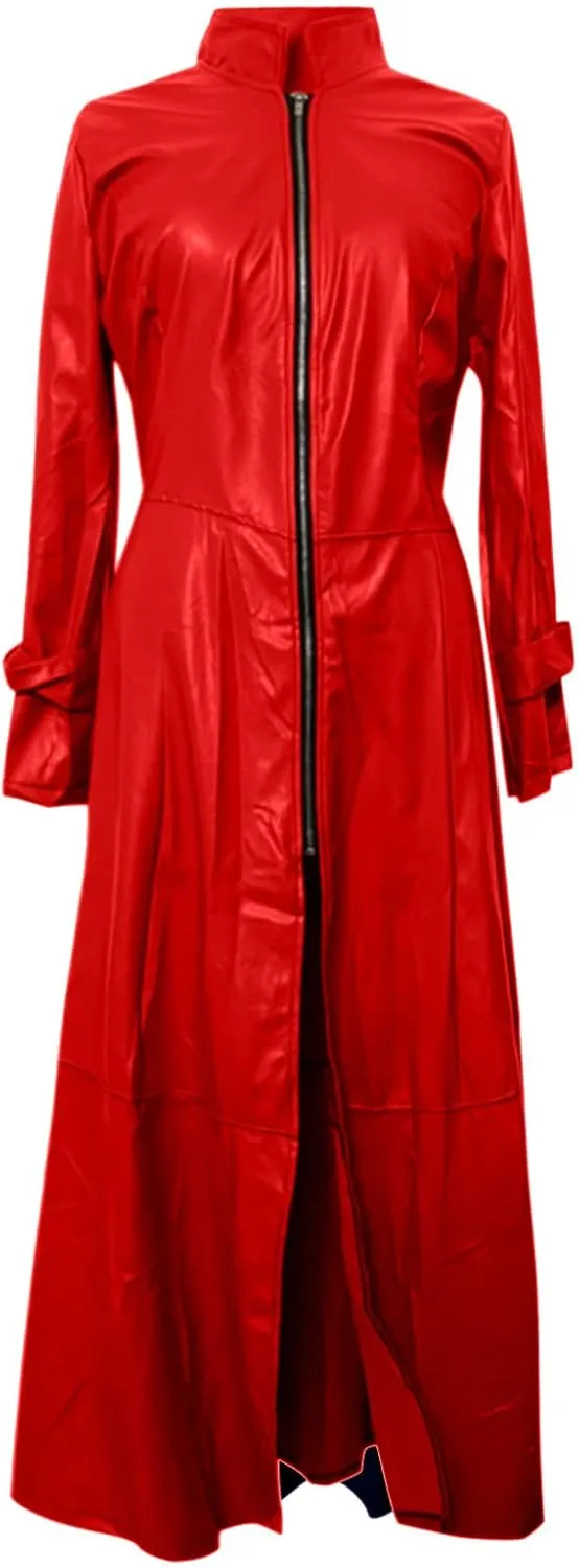 Womens Faux Leather Jacket Fashion Sexy Long Pu Moto Jackets Fall Plus Size Zipper Slim Fit Mock Neck Trench Coats