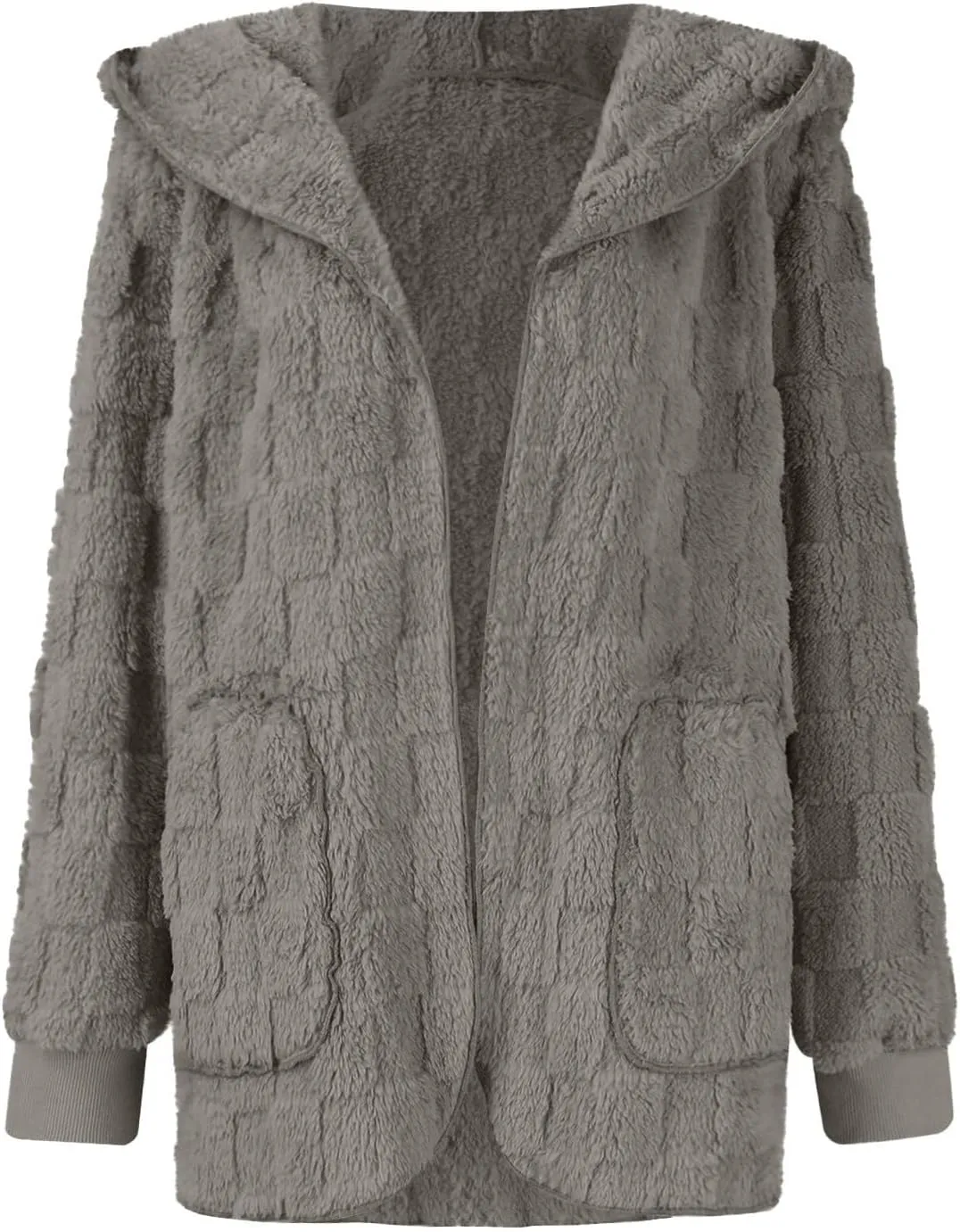 Womens Fleece Jacket Oversized Zip Up Sherpa Fuzzy Casual Coats Fall Winter Warm Outerwear 2024 Clothes with Pockets