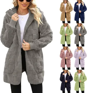 Womens Fleece Jacket Oversized Zip Up Sherpa Fuzzy Casual Coats Fall Winter Warm Outerwear 2024 Clothes with Pockets