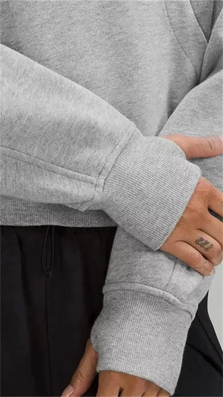Womens Half Zip Oversized Sweatshirts Cropped Hoodies Fall Y2k Long Sleeve Hoodie Sweatshirts for Teen