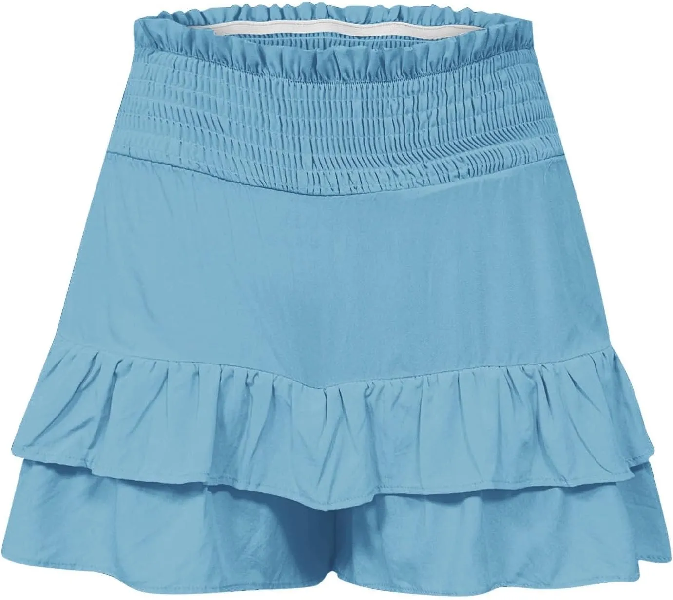 Women's High Waisted Flowy Shorts Boho Ruffle Skorts Pleated Tennis Beach Short Casual Summer Tiered Skirt