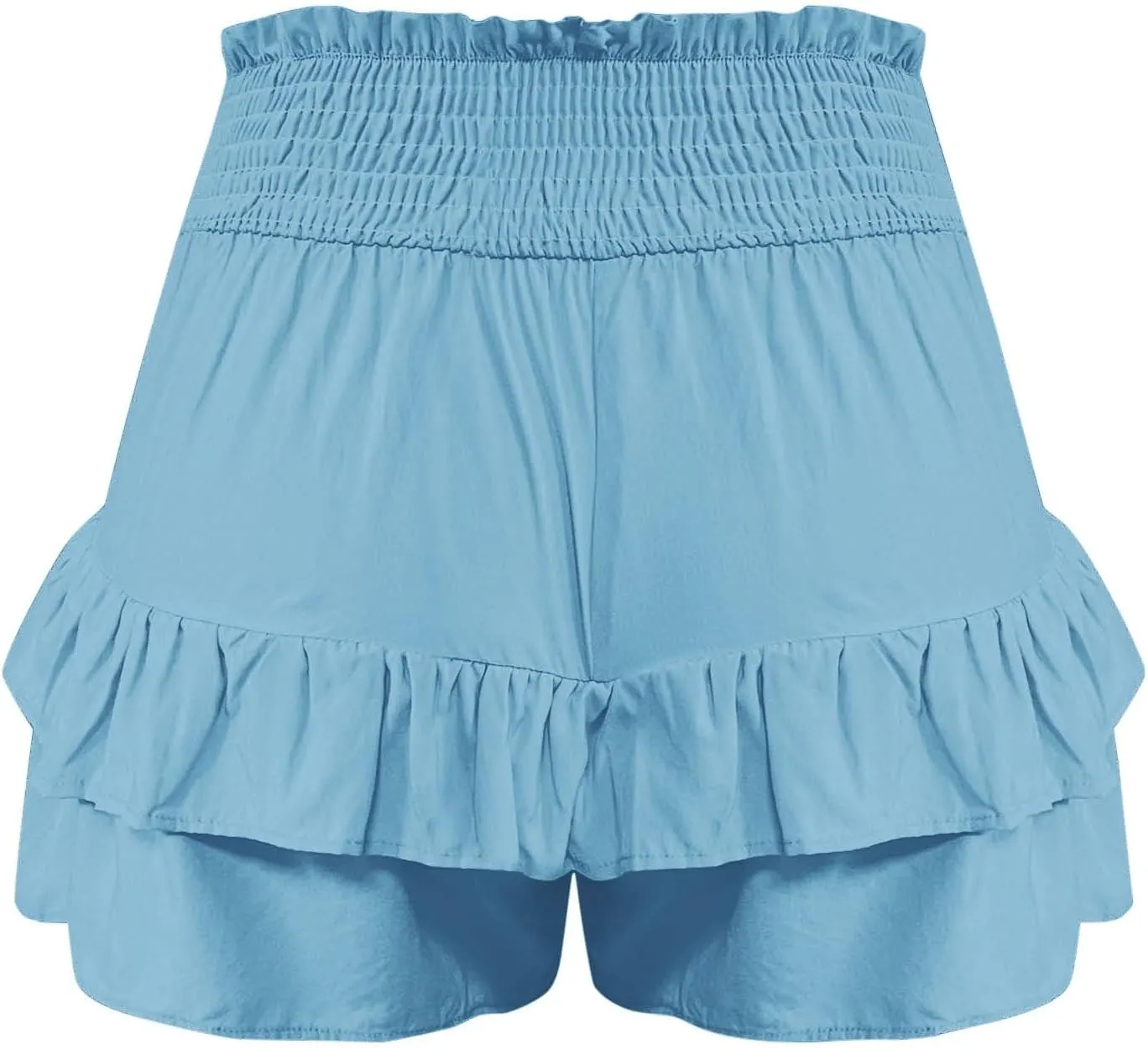 Women's High Waisted Flowy Shorts Boho Ruffle Skorts Pleated Tennis Beach Short Casual Summer Tiered Skirt